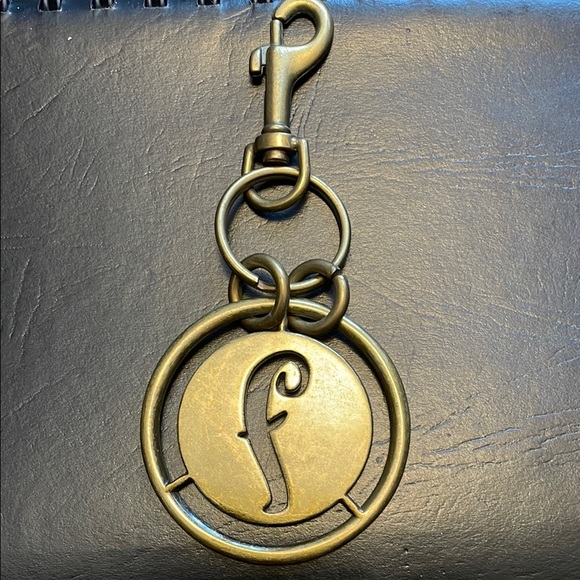 Fortuna by Valentino Brass letter F  initial Keychain bag charm - Picture 1 of 4